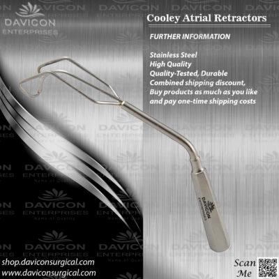 Cooley Atrial Retractors for Cardiac Surgery | Davicon Atrial Valve Retractor Surgical Stainless Steel Instruments