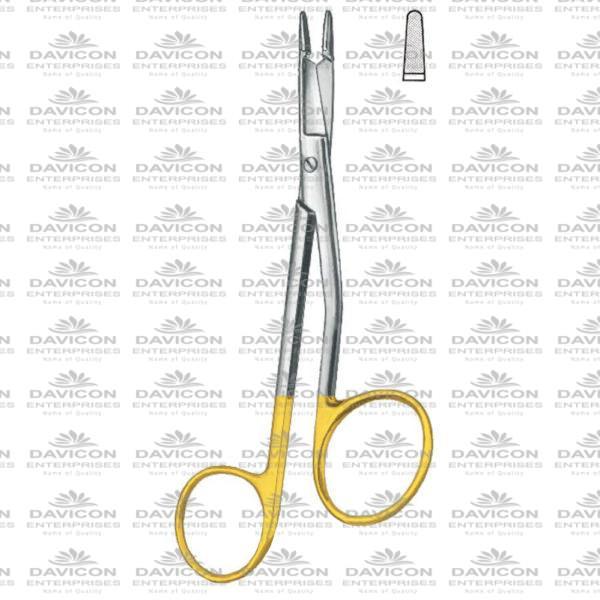 Foster Scissors and needle holder Curved Original Pattern, Serrated Jaws, Foster Gillies