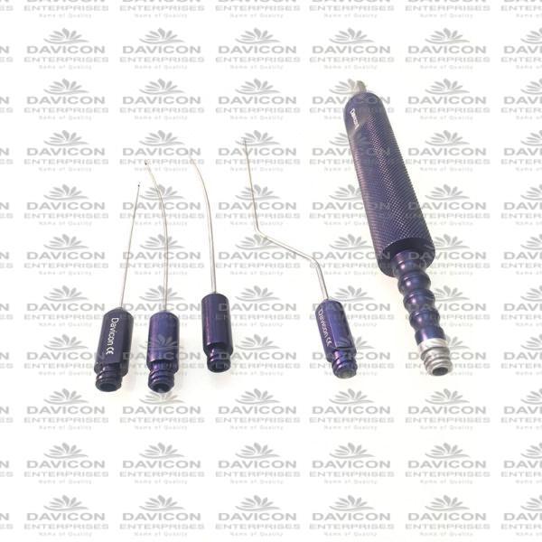 Full Body Contouring Set of Luer Lock and Handle | Luer Lock Face Infiltration Cannula Set