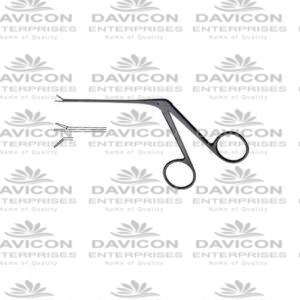 Micro Alligator Ear Forceps Serrated Left Curved - Black Coated