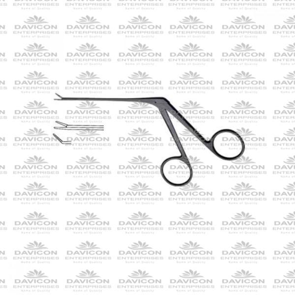 Micro Alligator Ear Forceps Serrated Right Curved - Black Coated