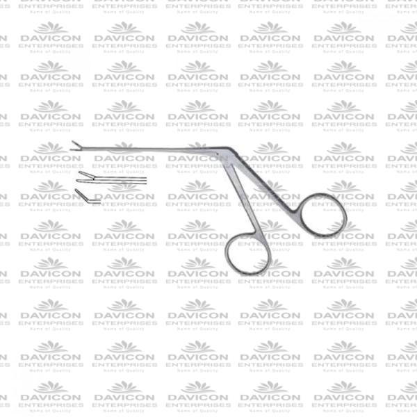 Micro Alligator Ear Forceps Serrated Right Curved - Stainless Steel