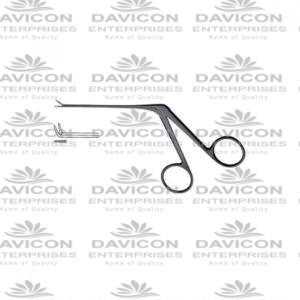 Micro Alligator Ear Forceps with 4mm Tip Angled Up Serrated - Black Coated