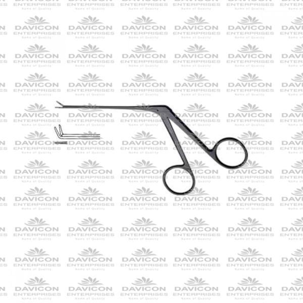 Micro Alligator Ear Forceps with 4mm Tip Angled Up Serrated - Black Coated