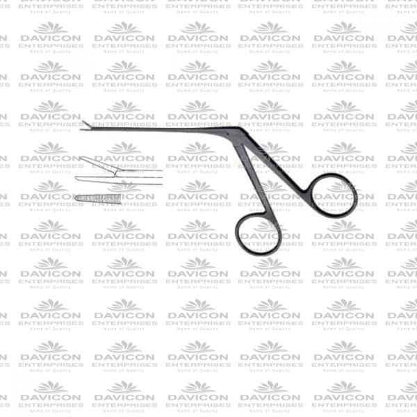 Micro Ear Forceps Black Coated Serrated Jaw 4mm - Hartman Micro Alligators Forceps