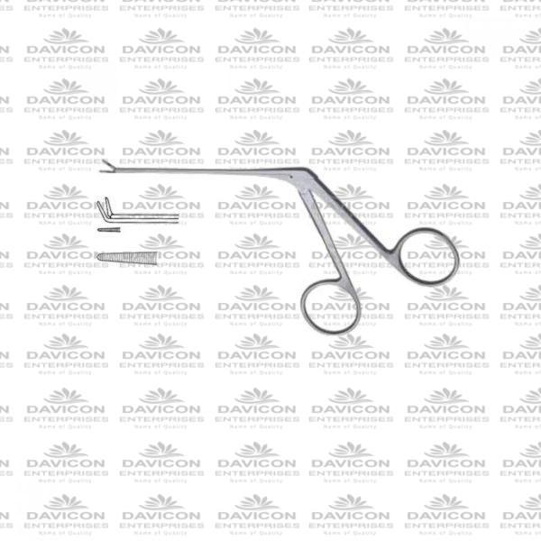 Micro Ear Forceps Stainless Steel Upwards Serrated Jaw 4mm - Hartman Micro Alligator Forceps