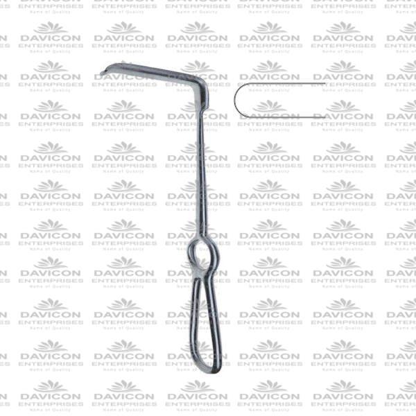 OBWEGESER curved down, non- traumatic, concave blade Soft Tissue Retractors 22 cm/8¾” 10 x 42 mm