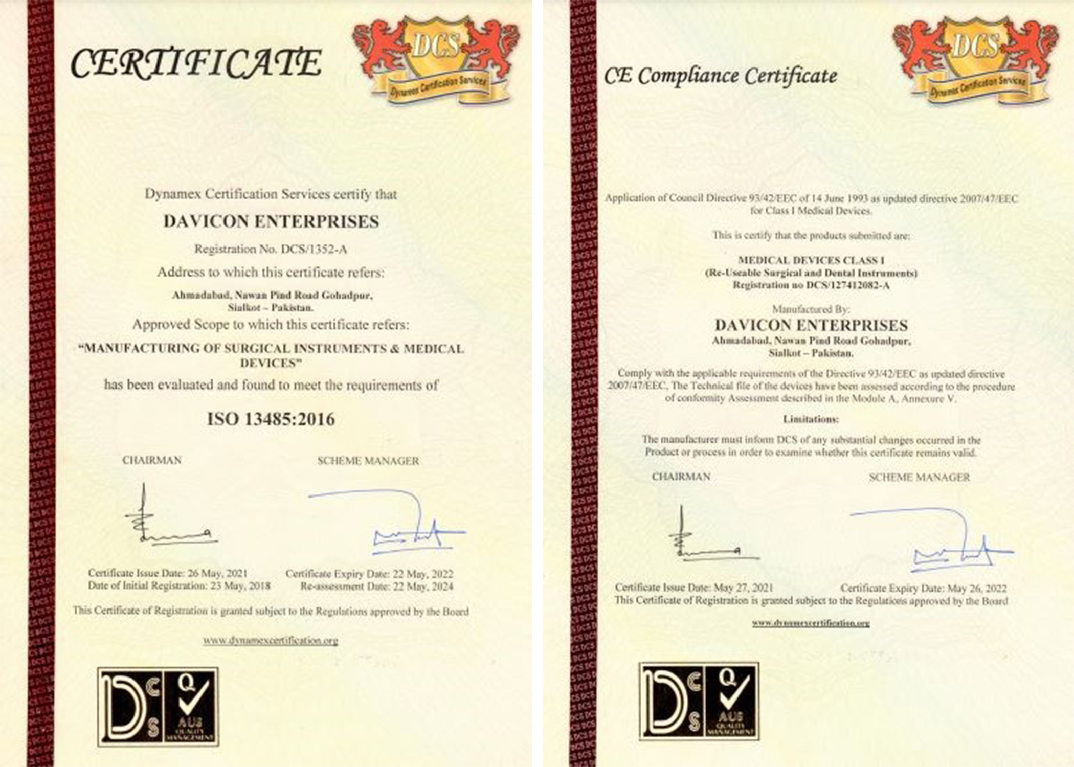 CE Compliance Certificate