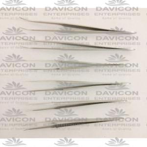 STRAIGHT & CURVED POINT TIP HAIR TWEEZERS SET5