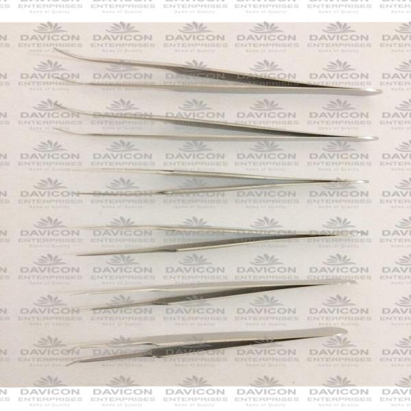 STRAIGHT & CURVED POINT TIP HAIR TWEEZERS SET5