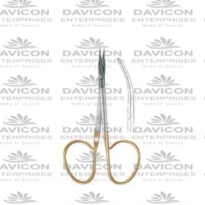 TC Tungsten carbide Steven Ribbon Handle Scissor 9.5cm Curved