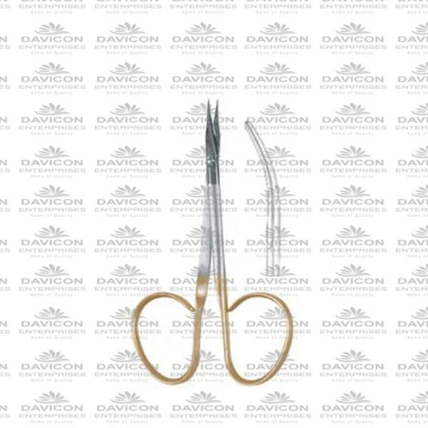 TC Tungsten carbide Steven Ribbon Handle Scissor 9.5cm Curved