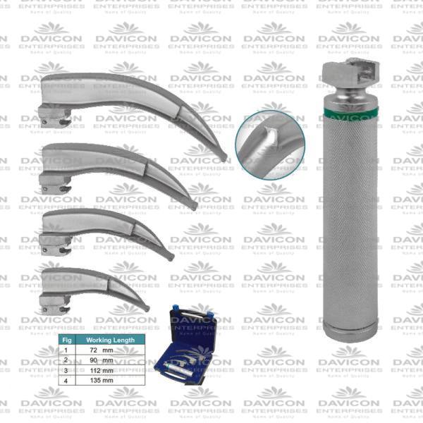 Integrated Fiber Optic Laryngoscope Set With battery handle