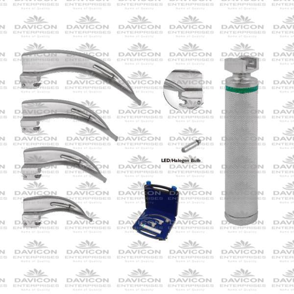 Macintosh laryngoscope Fix Tube Set Fiber Optic With Battery Handle