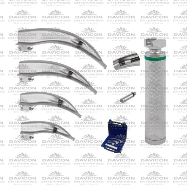 Macintosh laryngoscope Set Fiber Optic Fix Single Use