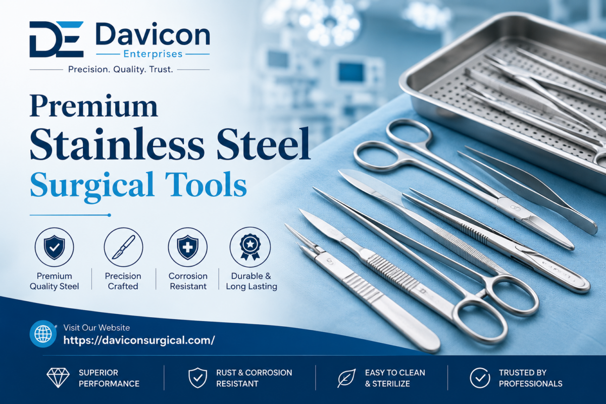 Premium stainless steel surgical tools including forceps, scissors, and precision medical instruments used in surgery and aquascaping applications