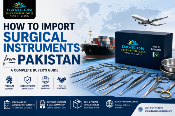 How to Import Surgical Instruments from Pakistan with Davicon Enterprises – High-quality surgical instruments manufacturer, OEM supplier, global exporter, and trusted medical equipment partner.